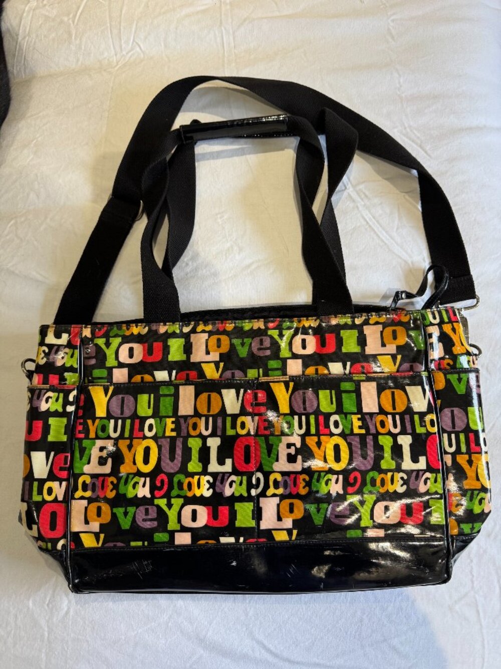 Lulu Guinness "I Love You" Print Diaper Bag Tote + Changing Pad